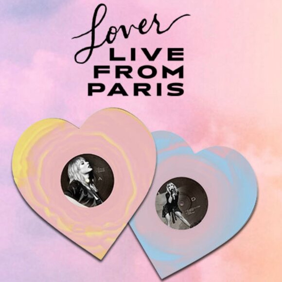 Taylor Swift LOVER Live from PARIS Valentine's Heart Shaped Record Album Vinyl